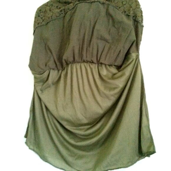 Anna-Kaci Women's Boho Lace Sleeve Smocked Maxi Dress, Olive Green, M - Picture 9 of 16